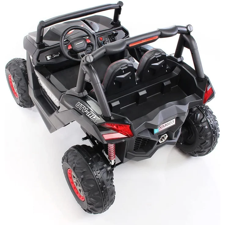 Kinder Elektro Auto Buggy Allrad 4x4 Utv MX Ledersitz Jeep Kinderfahrzeug Auto (Schwarz) – Bild 6