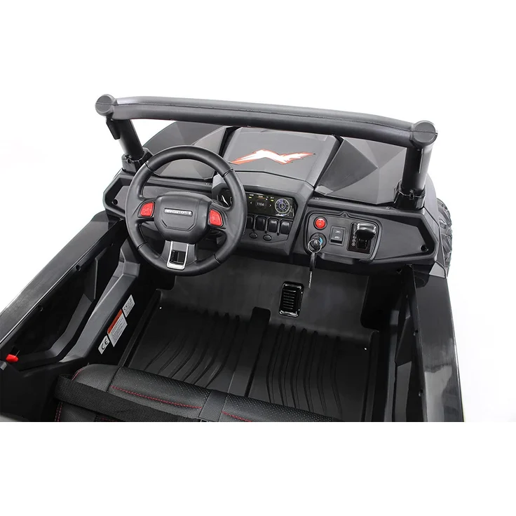 Kinder Elektro Auto Buggy Allrad 4x4 Utv MX Ledersitz Jeep Kinderfahrzeug Auto (Schwarz) – Bild 9