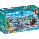 PLAYMOBIL Dinos 9433 Propellerboot mit Dinokäfig, Schwimmfähig, Ab 4 Jahren