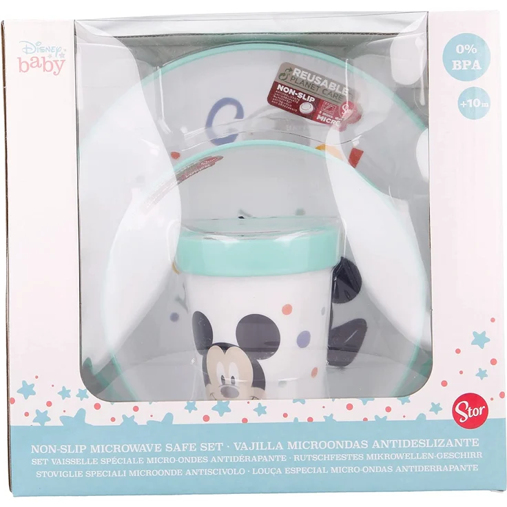 Stor Mickey Mouse Kindergeschirr Set Premium 3-teilig – Bild 1