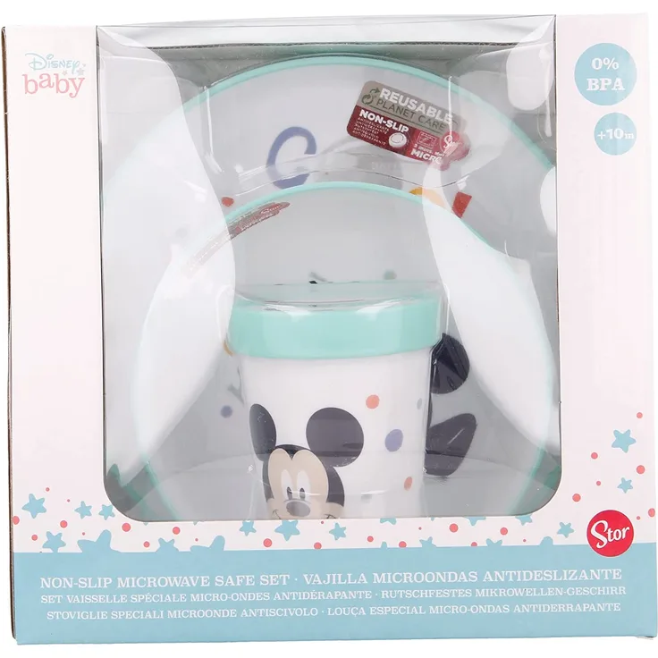 Stor Mickey Mouse Kindergeschirr Set Premium 3-teilig