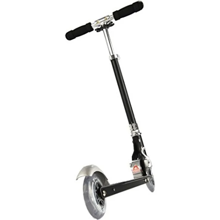 Micro Kinderscooter Sprite klappbarer Roller in schwarz mit gestreiftem Griptape – Bild 3