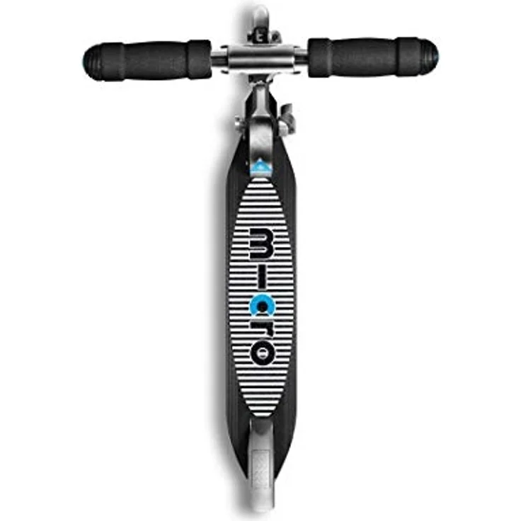 Micro Kinderscooter Sprite klappbarer Roller in schwarz mit gestreiftem Griptape – Bild 5