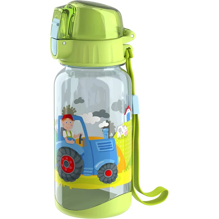 HABA 304486 - Trinkflasche Traktor, 400ml Kinder-Trinkflasche mit Traktor-Motiv in Grün für Kindergarten oder Schule, bpa freier Kunststoff, spülmaschinenfest – Bild 2