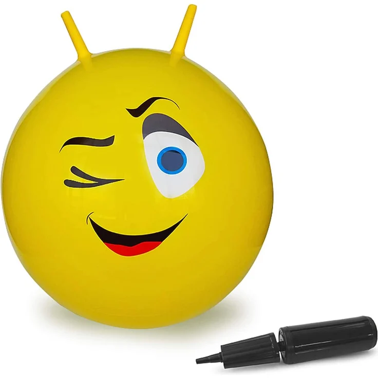 Jamara 460459 Hüpfball Eye-bis 50 kg, fördert den Gleichgewichtssinn und die motorischen Fähigkeiten, robust und widerstandsfähig, pflegeleicht, gelb – Bild 1