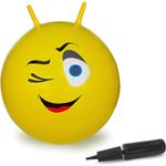 Jamara 460459 Hüpfball Eye-bis 50 kg, fördert den Gleichgewichtssinn und die motorischen Fähigkeiten, robust und widerstandsfähig, pflegeleicht, gelb