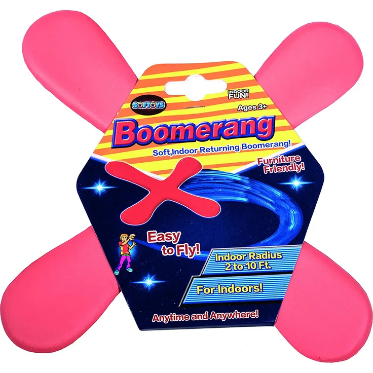 Iden 10237741 - Sporty Soft Boomerang,1x Stück, zufällige Farbauswahl
