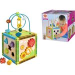 Eichhorn buntes Spielcenter, Motorikwürfel mit Motorikschleife, Uhr, Motorikspiel, Drehspiel und 5 Steckbausteine, für Kinder ab 1 Jahr, Größe: 20x20x36 cm