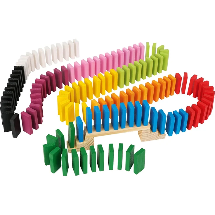 small foot 6865 "Domino Rallye Maxi", Kettenreaktions-Spiel aus Holz inkl. Hindernisse, 560-tlg., ab 3 Jahre – Bild 1