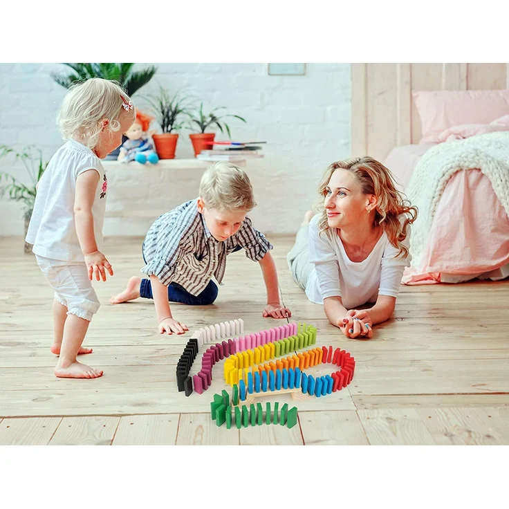 small foot 6865 "Domino Rallye Maxi", Kettenreaktions-Spiel aus Holz inkl. Hindernisse, 560-tlg., ab 3 Jahre – Bild 3