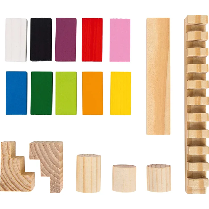 small foot 6865 "Domino Rallye Maxi", Kettenreaktions-Spiel aus Holz inkl. Hindernisse, 560-tlg., ab 3 Jahre – Bild 2