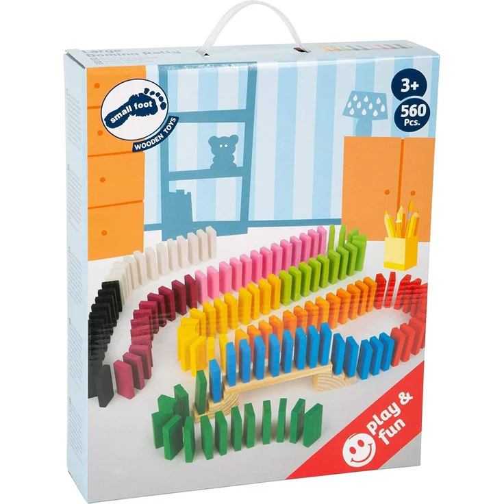 small foot 6865 "Domino Rallye Maxi", Kettenreaktions-Spiel aus Holz inkl. Hindernisse, 560-tlg., ab 3 Jahre – Bild 4