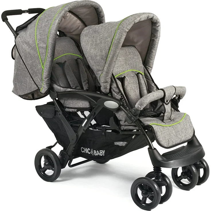 CHIC 4 BABY 274 32 Geschwisterwagen Duo, Jeans grey, grau – Bild 2