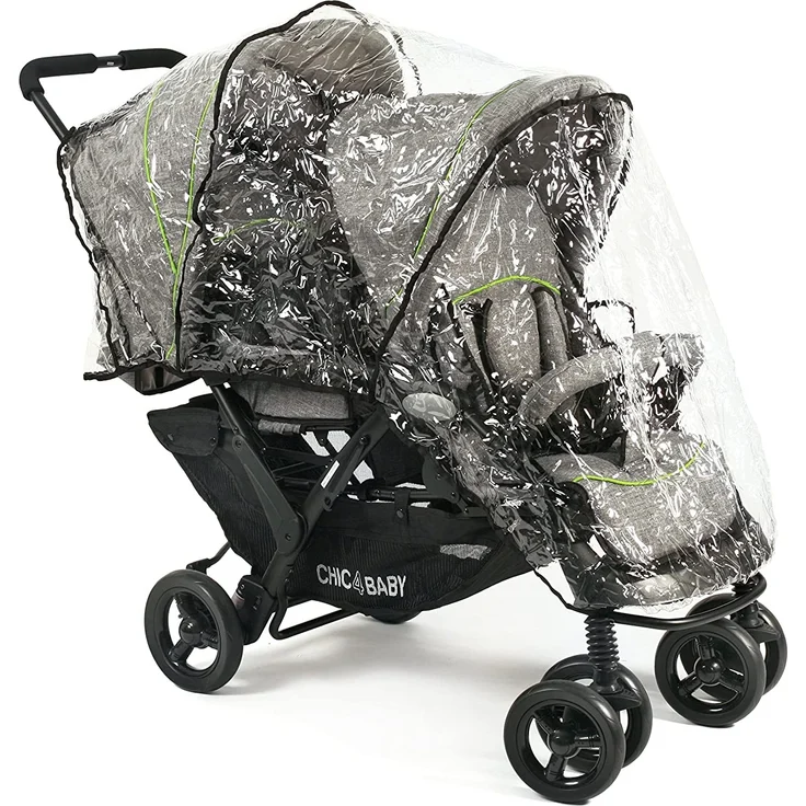 CHIC 4 BABY 274 32 Geschwisterwagen Duo, Jeans grey, grau – Bild 3