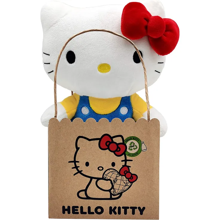 Joy Toy 20612 Hello Kitty Classic Eco Plush 24 cm, Mehrfarbig