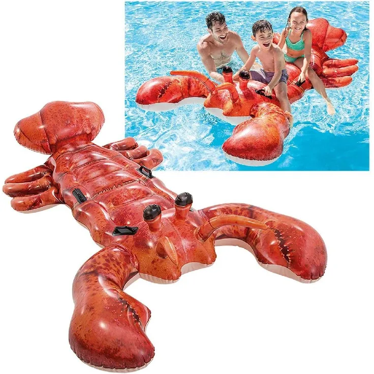 INTEX Reittier Lobster Hummer Luftmatratze aufblasbar 213 x 137 cm rot Badetier