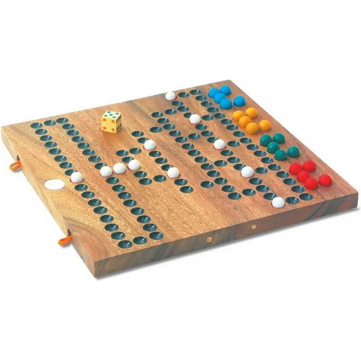 small foot 9954 Gesellschaftsspiel „Barrikade“ aus Holz, Würfel- und Strategiespiel für 2 bis 4 Spieler, ab 3 Jahren – Bild 1