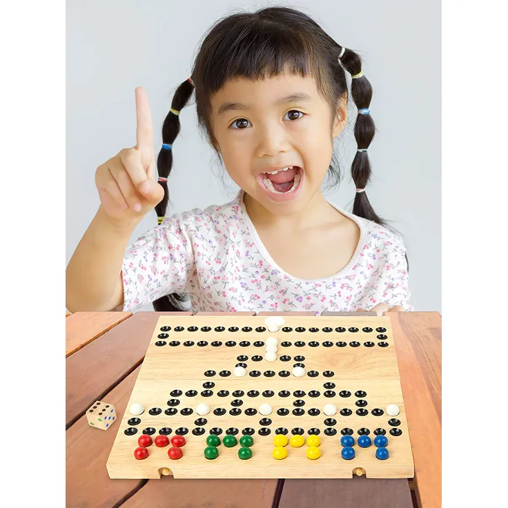 small foot 9954 Gesellschaftsspiel „Barrikade“ aus Holz, Würfel- und Strategiespiel für 2 bis 4 Spieler, ab 3 Jahren – Bild 5
