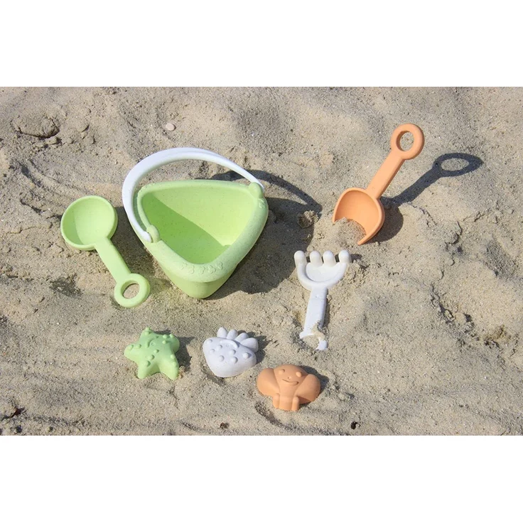Mein erstes Sandspielzeug Set mit Eimer, 3 Schaufeln und 3 FÃ¶rmchen, ab 18 Monaten, Verwendung nachhaltiger Rohstoffe – Bild 8