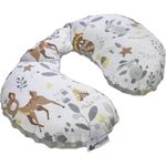 Medi Partners NACKENKISSEN Kinder Nacken Nackenstütze 100% Baumwolle/Minky Baby Nackenhörnchen für auto Kinderwagen autofahrt reisen Schlaf Hals kissen Schlummerrolle (Reh mit grauem Minky)