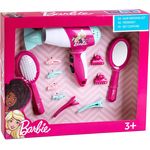 Theo Klein 5790 Barbie Frisierset mit Haartrockner, Spielzeug-Set mit batteriebetriebenem Spiel-Fön, Haarbürste, Handspiegel, Haarklammern und Haarspangen, Spielzeug ab 3 Jahre