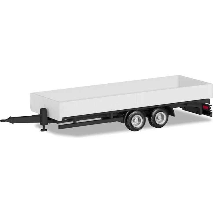 herpa 076920 LKW Tieflade Tandemanhänger in Miniatur zum Basteln Sammeln und als Geschenk, weiß
