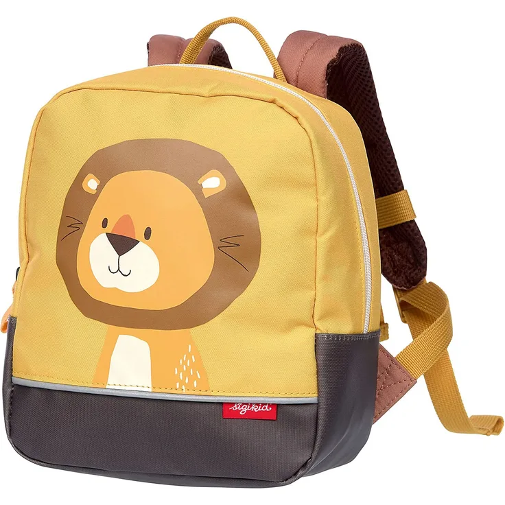 SIGIKID Mädchen und Jungen, Kinder-Rucksack mit Tiermotiv Löwe Forest, empfohlen für 2-5 Jährige, gelb, 25116