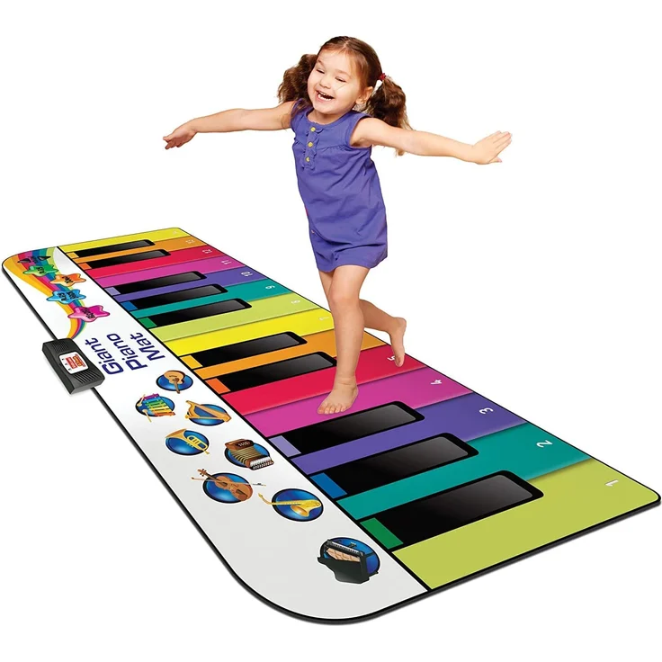 N-Gear Riesen Klaviermatte XXL : Tanzmatte Musikmatte Kids Piano und Musikbox Kinder in einem - Jungen & Mädchen Kinderspielzeug ab 4 Jahre - für drinnen & draußen, 10 eingebaute Lieder, 8 Instrumente – Bild 1