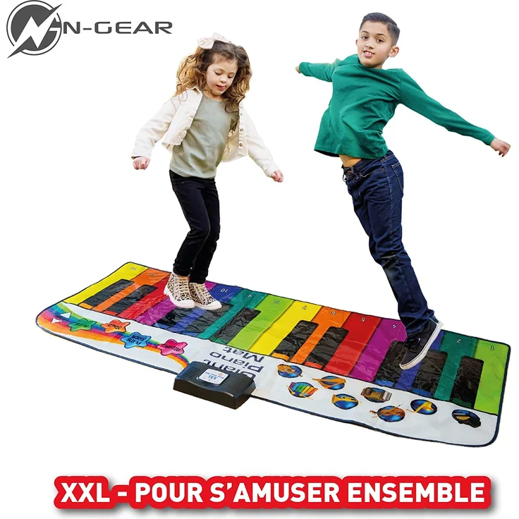N-Gear Riesen Klaviermatte XXL : Tanzmatte Musikmatte Kids Piano und Musikbox Kinder in einem - Jungen & Mädchen Kinderspielzeug ab 4 Jahre - für drinnen & draußen, 10 eingebaute Lieder, 8 Instrumente – Bild 3