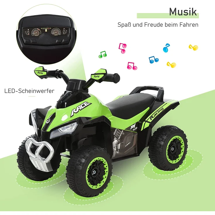 Rutscherfahrzeug mit Licht und Musik (Farbe: grün) – Bild 4