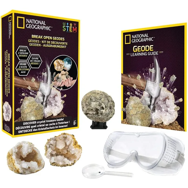 Bandai – NGGEO2 National Geographic – Entdeckerset – 2 Geoden zum Aufbrechen – Bildungs- und Wissenschaftsspiel – STEM – JM00601