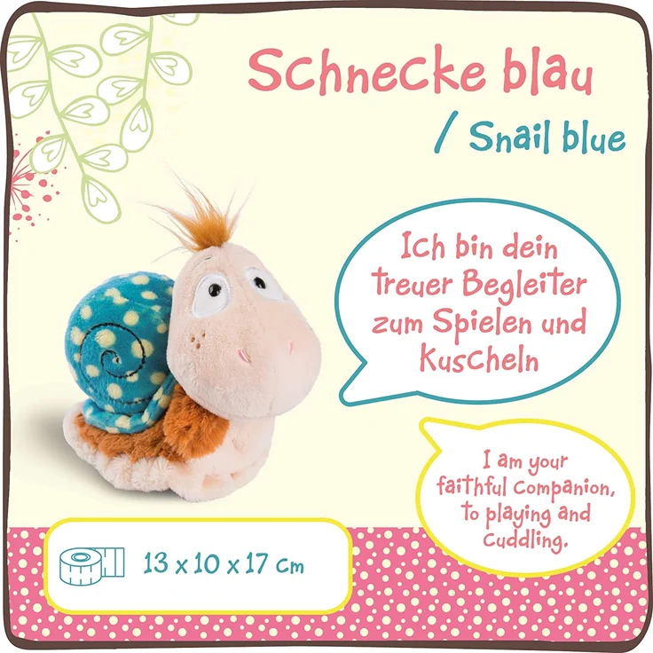 Kuscheltier Schnecke blau – Bild 3