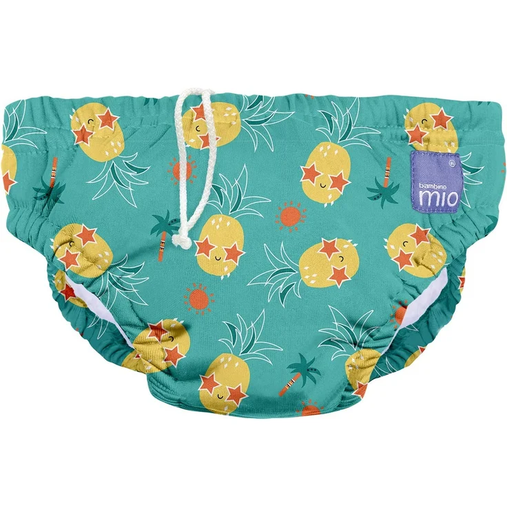 Bambino Mio, Wiederverwendbare Schwimmwindel, auslaufsicher, stylisch und leicht, Alberne Ananas, M (6-12 Monate) – Bild 1