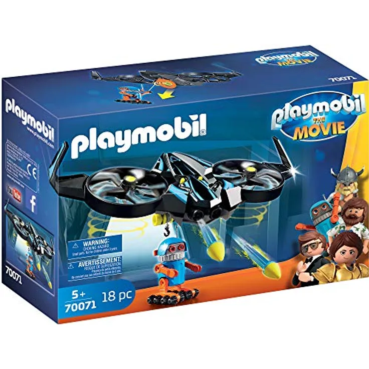PLAYMOBIL:THE MOVIE 70071 Robotitron mit Drohne, Ab 5 Jahren