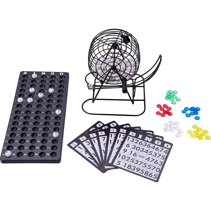 Longfield Games stahl-Bingomühlen-Set 13,5 cm schwarz