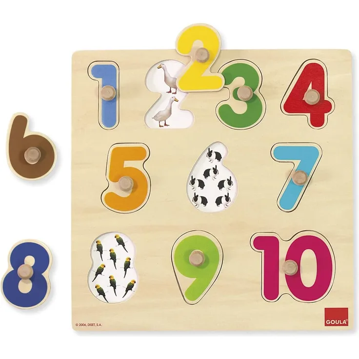 Jumbo Spiele Goula D53074 - Holzpuzzle Zahlen, 10-teilig