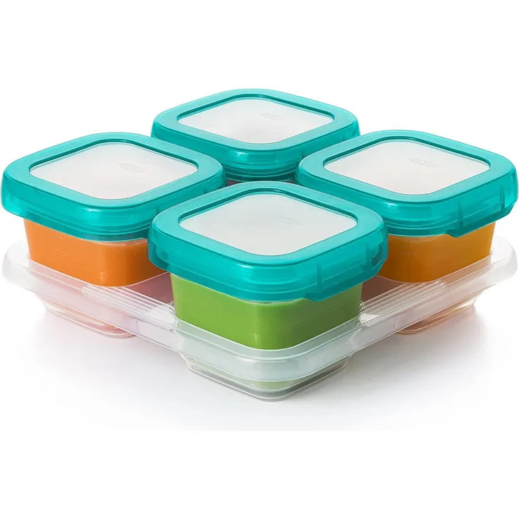 OXO Tot Tiefkühlbehälter Petrol 4 x 180 ml