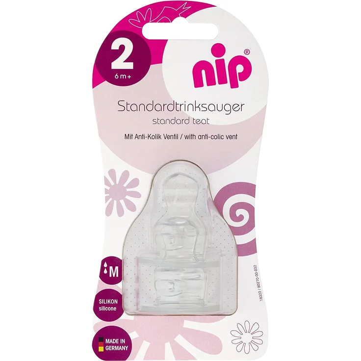 nip Standardtrinksauger Anatomisch, Silikon, 6 Monate plus, Größe M, Milch – Bild 6