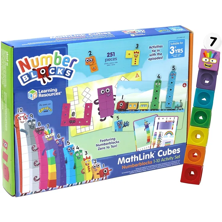 Learning Resources LSP0949-UK Numberblocks MathLink-Würfel 1-10 Aktivitätsset, Training vorschulischer Mathekenntnisse, Bauen, Lernen, Spielen – im Klassenzimmer und zu Hause, Ab 3 Jahren