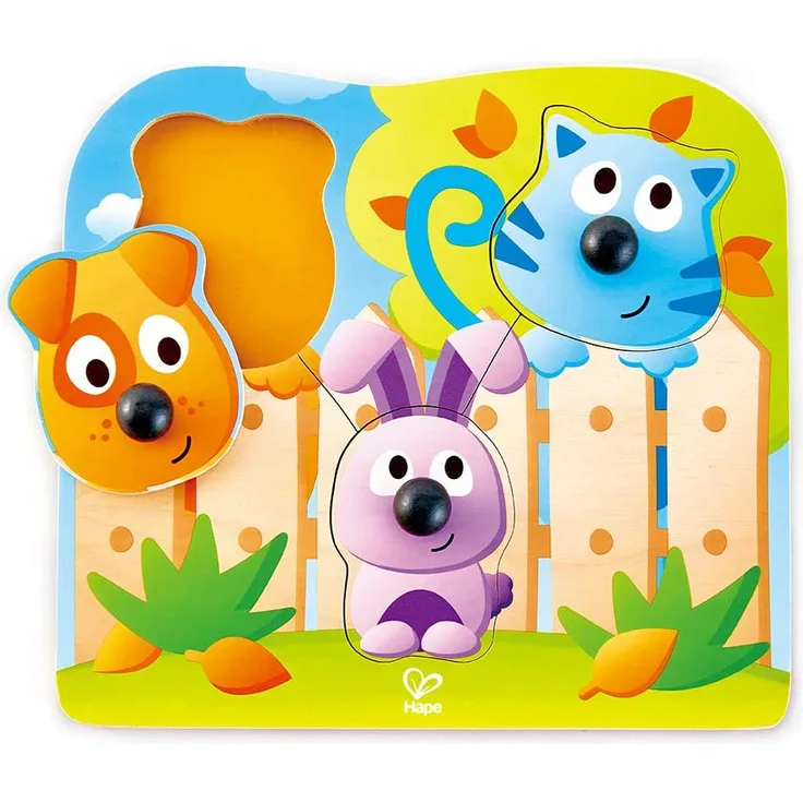 Hape E1309 Knopfpuzzle Haustiere