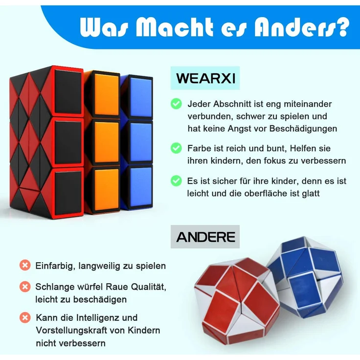 WEARXI Mitgebsel Kindergeburtstag, Magische Schlange 20er Set, Kleine Geschenke für Kinder Give Aways Kindergeburtstag Gastgeschenke, Ostergeschenke Kinder, Geschenke zur Einschulung Schultüte Fidget – Bild 3