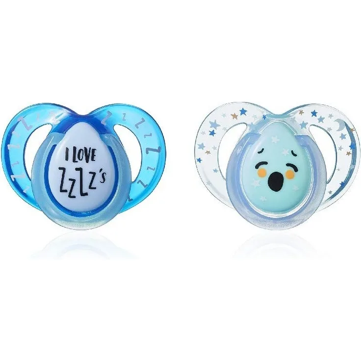 Tommee Tippee Night Time, symmetrischer Schnuller, 2er Set, leuchtet im Dunkeln, 6-18 Monate, BPA-frei