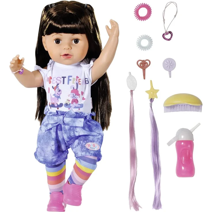 Zapf BABY born 830352 'Sister brunette 43 cm', ab 4 Jahren, mit sechs lebensechten Funktionen, ohne Batterie – Bild 1