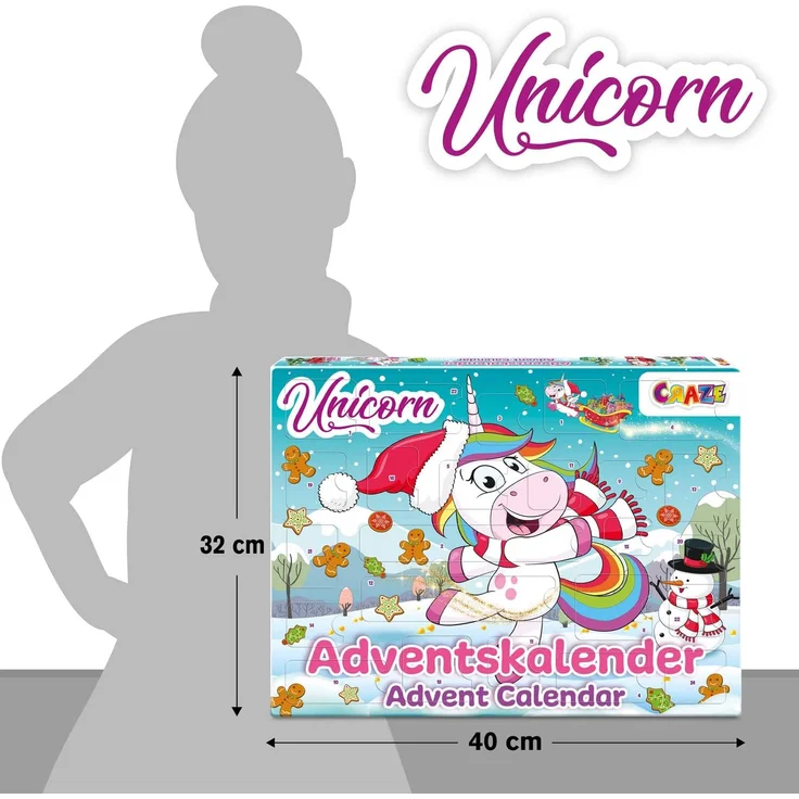 CRAZE Adventskalender UNICORN Einhorn Weihnachtskalender 2021 für Mädchen Jungen Spielzeugkalender 24 tolle Kinder Überraschungen 33388 – Bild 12