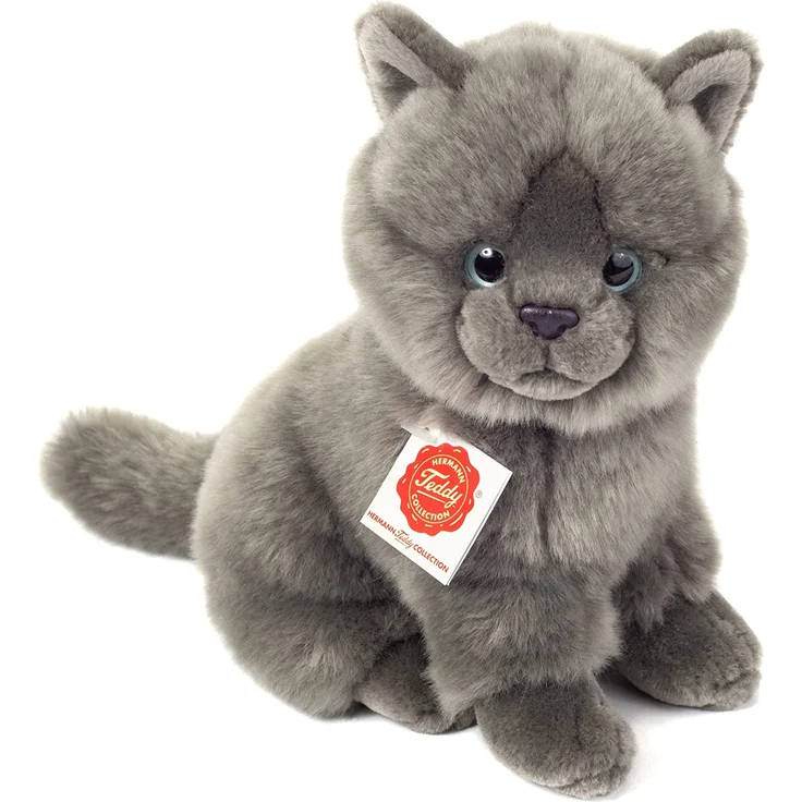 Teddy Hermann Kartäuser Katze sitzend, 20 cm – Bild 1