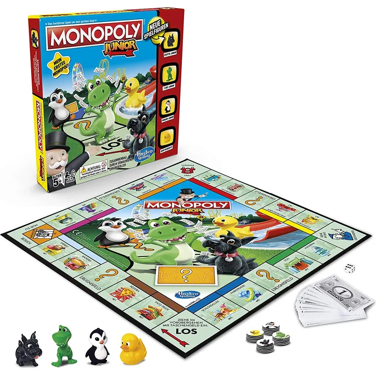 Hasbro 'Monopoly Junior' Brettspiel, ab 5 Jahren, 2 - 4 Spieler, beliebige Spielzeit