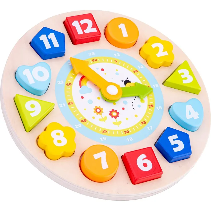 puzzle-Uhr Educational22 x 22 cm Holz 4-teilig