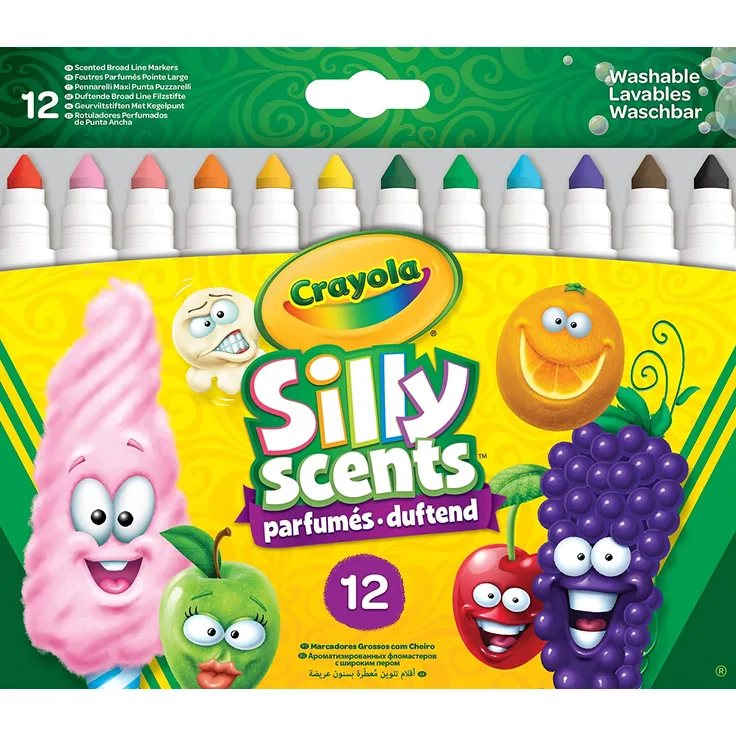 CRAYOLA 58-8337-E-000 12 Silly Scents Broadline Filzstifte