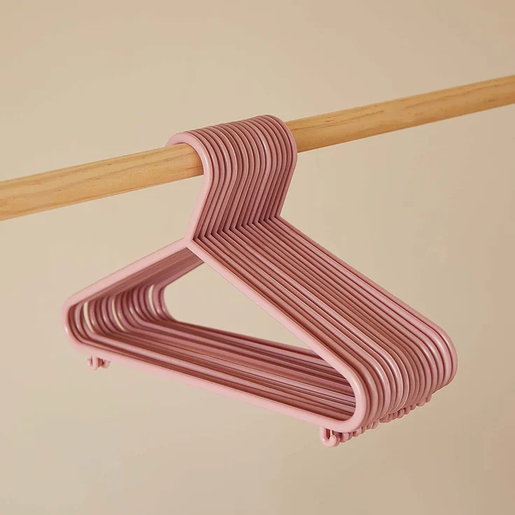 Bieco Kleiderbügel Kinder 16 St. Altrosa | Länge ca. 30 cm | Baby Kleiderbügel | Kunststoff Kleiderbügel Kinder Baby | Baby Organiser Für Kleiderschrank | Kleiderbügel Baby | Baby Clothes Hangers – Bild 3