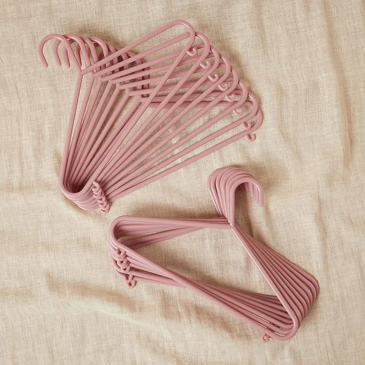 Bieco Kleiderbügel Kinder 16 St. Altrosa | Länge ca. 30 cm | Baby Kleiderbügel | Kunststoff Kleiderbügel Kinder Baby | Baby Organiser Für Kleiderschrank | Kleiderbügel Baby | Baby Clothes Hangers – Bild 2